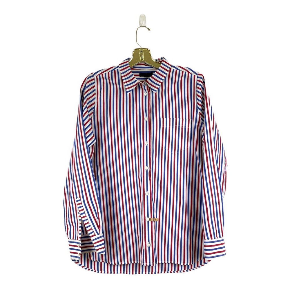 J Crew Striped Button Down Women's Shirt Sz 8